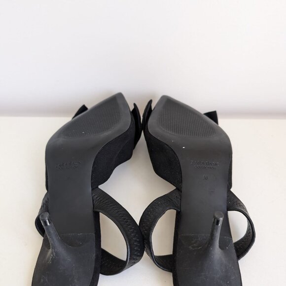 Zara bow slingback heels Size 38 with Bow detail LIKE NEW - Picture 5 of 5